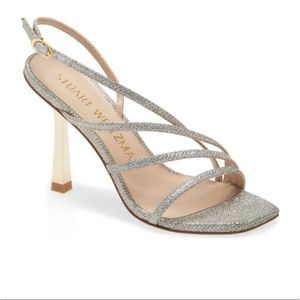 STUART WEITZMAN Melodi Glitter High Heel Sandals